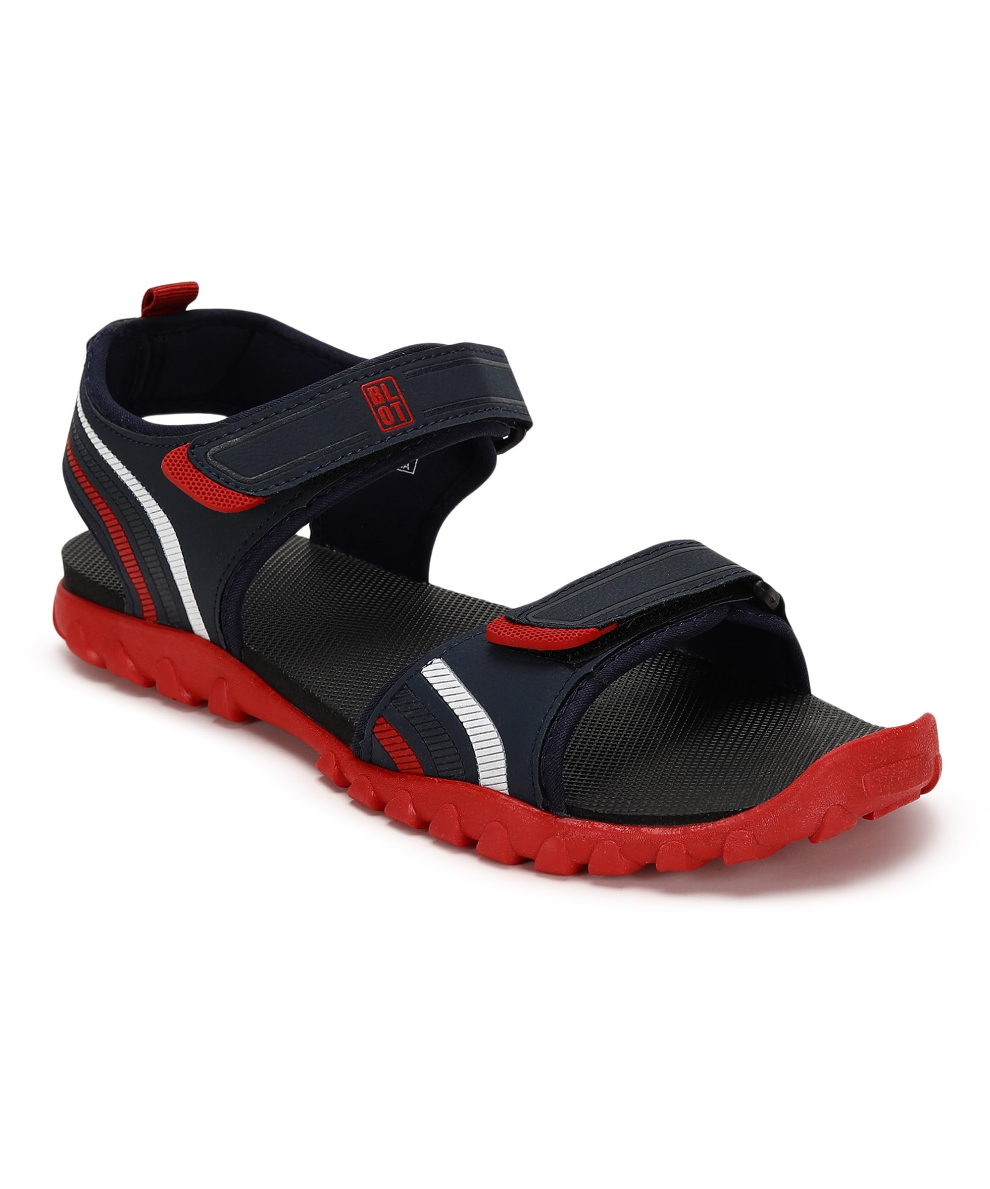 PARAGON K1423G Mens Stylish Outdoor Navy Blue - Red Velcro Sandals | Comfortable Sandals for Daily Outdoor Use | Casual, Durable & Lightweight Sandals with Cushioned Soles (B0CJM2ZBK5) Amazon Price History, Amazon Price Tracker
