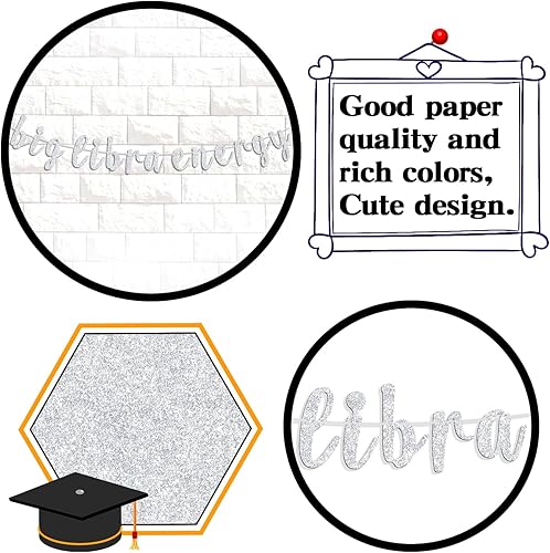 Miniatura 6 de Big Libra - Cartel de energía con texto en inglés «Happy Birthday» de Libra, 12 constelaciones, temática del zodiaco, suministros de decoración de