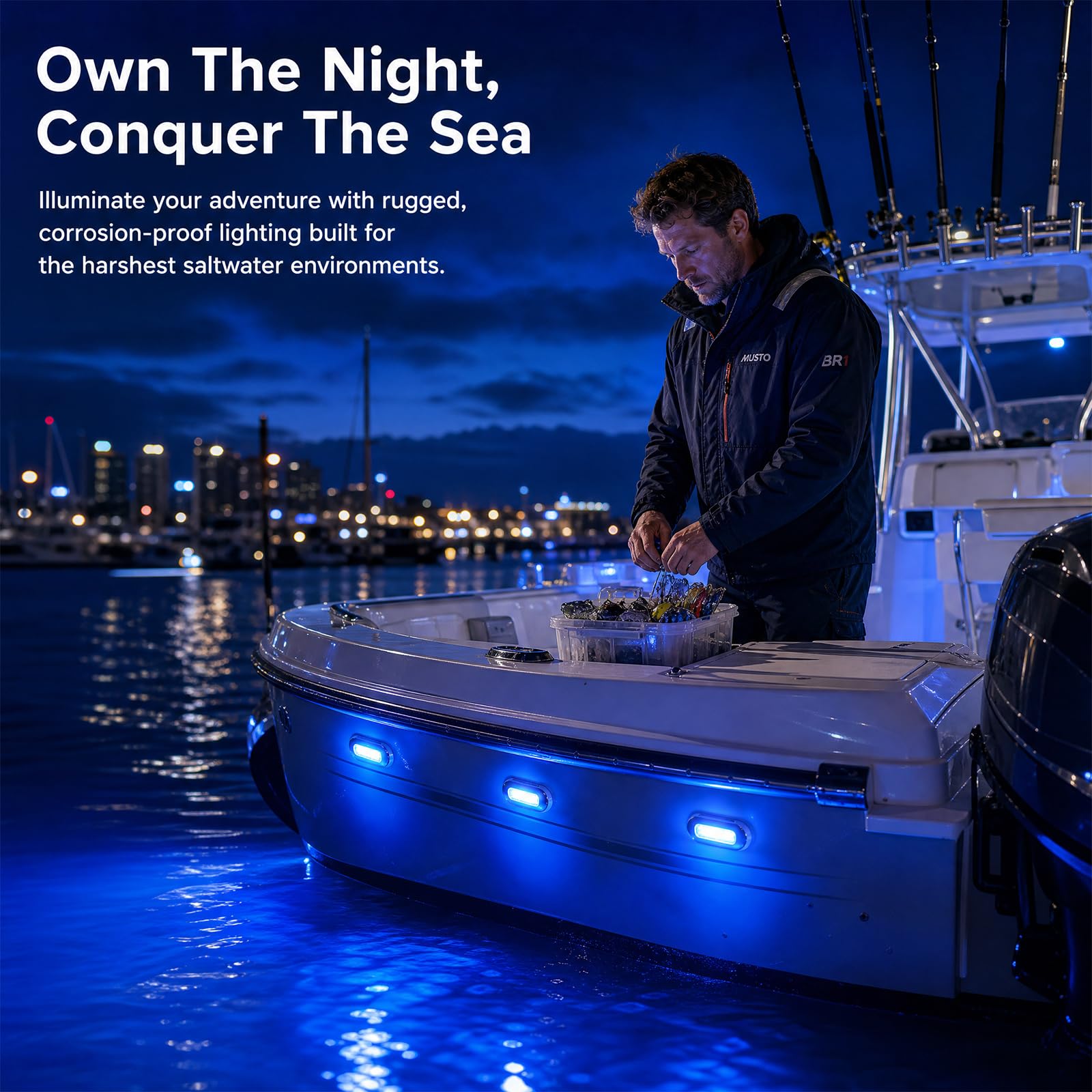 BORDEAG 6 luci a LED impermeabili per barche, luci a LED, per barche, pontone, barca da pesca, kayak, yacht marine, impermeabili, IP67