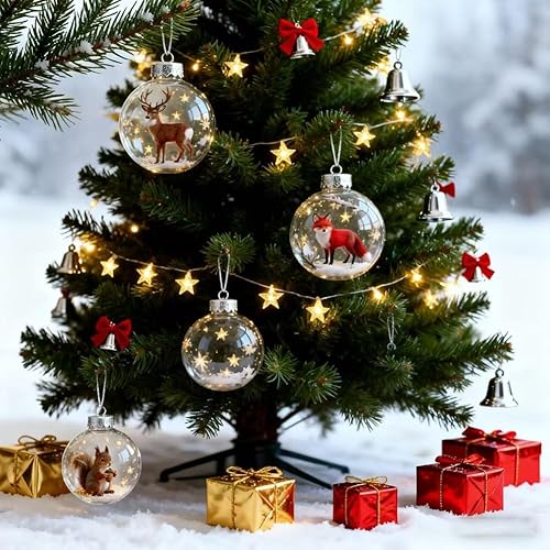 Miniatura 5 de Decoraciones de bolas de vidrio 3D de animales juguetones, colección 2026 Wildlife Wonders 2026, adorno de bola de cristal de pájaros y vida marina,