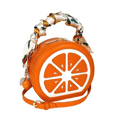Lemon Purse Cute Fruit Shaped Bag with Charm Scarf 3Pcs
