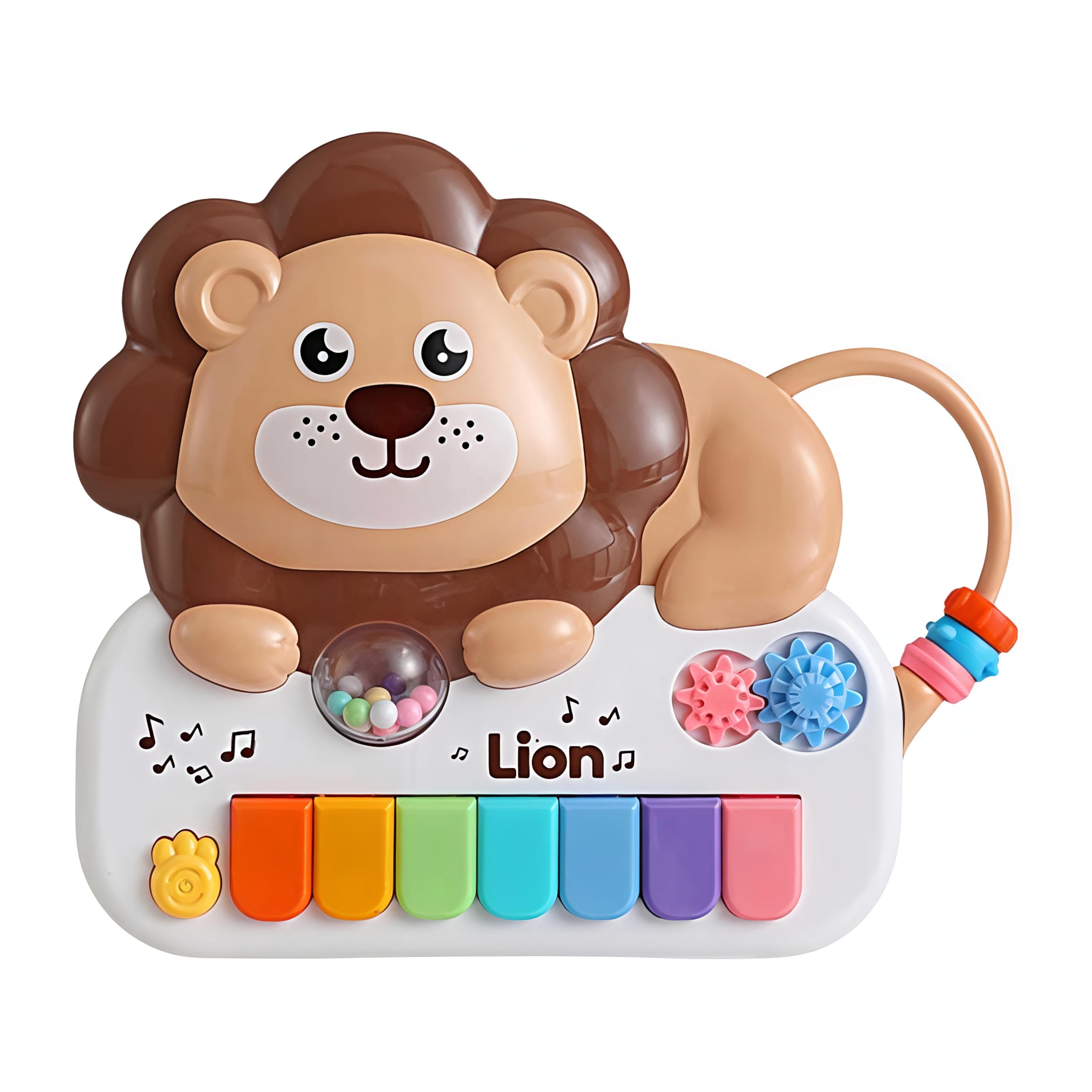 FunBlast Lion Piano for Kids – Musical Keyboard Toy with Lights, Early Learning Musical Toy for Toddlers, Educational Piano for Boys and Girls (Brown)-image-25