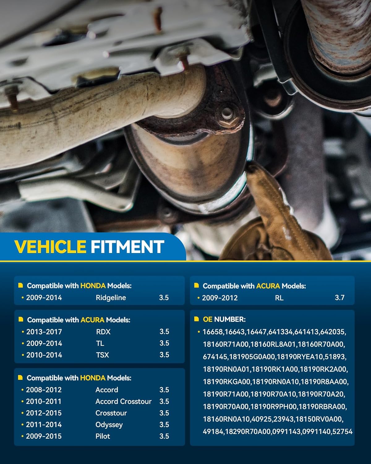 PHILTOP Catalytic Converter Replacement For 2009-2015 Pilot 3.5L, 2011-2014 Odyssey 3.5L, 2008-2012 Accord 3.5L, 2013-2017 RDX 3.5L Replace 16658, 16643, 16447 (EPA Compliant)