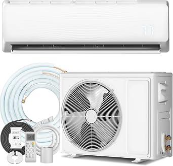 TMYICE 18000 BTU Mini Split AC/Heating System, 19 SEER2 230V Ductless Inverter Wall-Mounted Split AC Unit with Pre-Charged Condenser Cools Room Up to 1250 Sq.Ft, Heat Pump & Installation Kits
