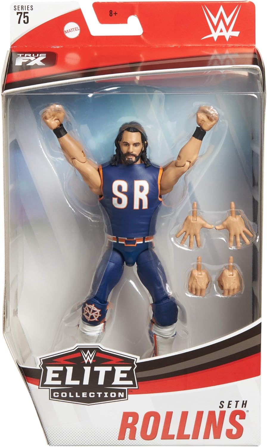 WWE Seth Rollins Elite Series #75 Deluxe Action Figure with Realistic Facial Detailing, Iconic Ring Gear & Accessories