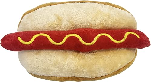 Miniatura 2 de Pets First NFL Washington Commanders HOT Dog - Juguete chirriante para perros y gatos, juguete de peluche para perros y gatos con chirriador