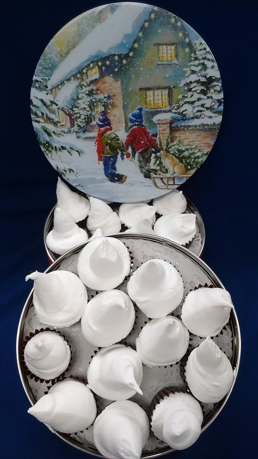 Small Divinity Gift Tin (Without Pecans) 10-12 Pieces, Old Fashioned Divinity, Just Like Home Made