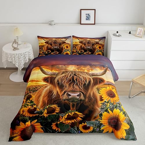 Miniatura 23 de Feelyou - Juego de edredón retro hippie con flores, tamaño King, para niños, con diseño de plantas florales botánicas de los 60 y 70, edredón Multi