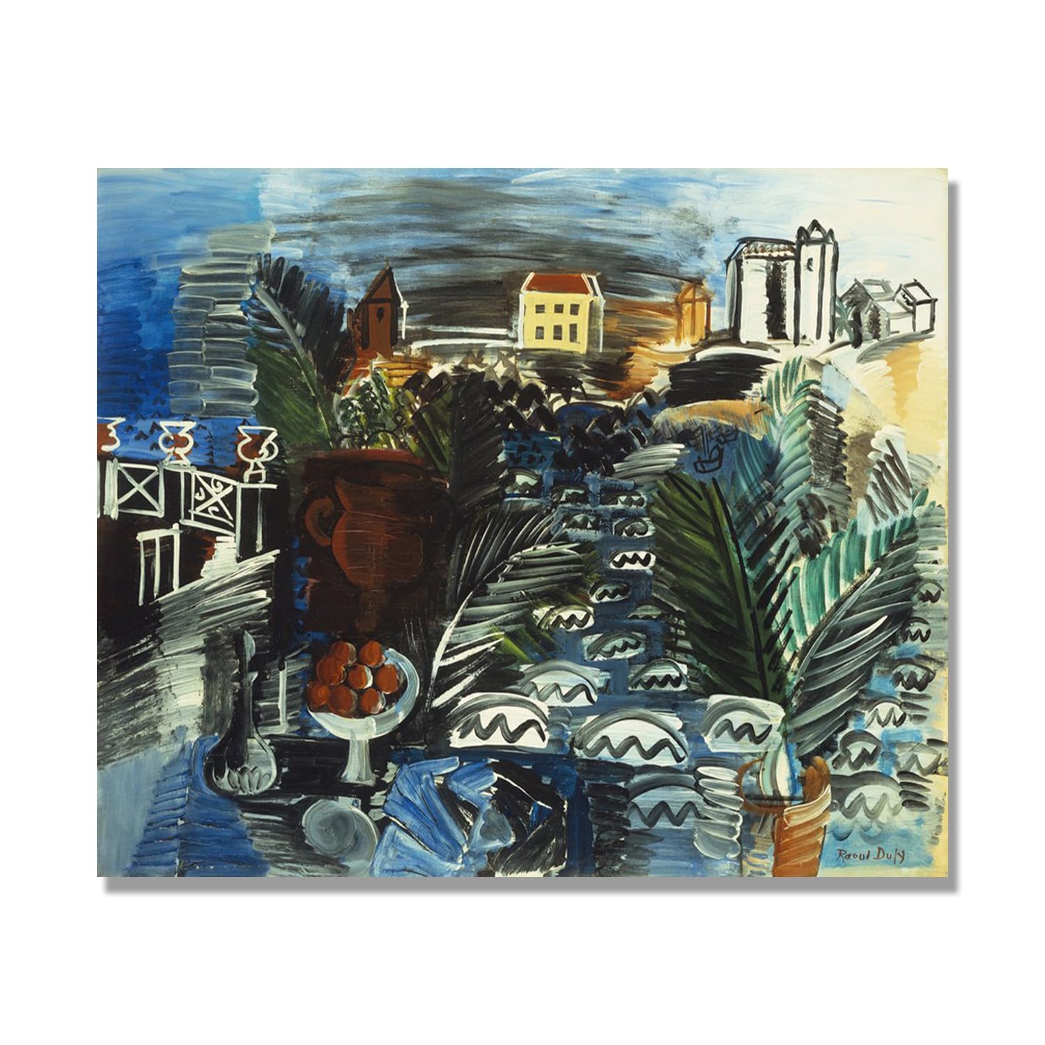 Raoul Dufy nadruki (martwa natura nad morzem), plakat podróżny w stylu vintage, sztuka impresjonistyczna, obraz ścienny na płótnie do dekoracji domu, 30 x 36 cm, tylko płótno