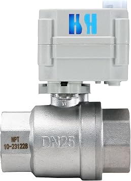 1 DN25 110-230VAC Normally Closed CF8/Stainless Steel 304 Manual Override Motorized Electrical Ball Valve With U.S. Plug