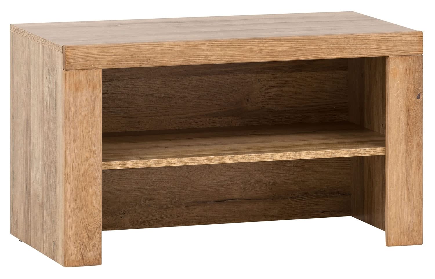 Garderobenbank aus Eiche teilmassiv, geölt – Breite 80 cm, 2 Fächer