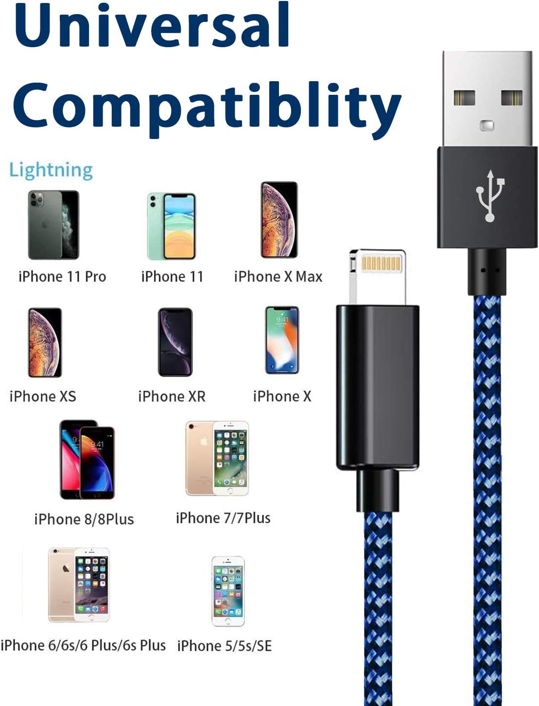 🔥 iPhone Charger Cable, MFi Certified Lightning Cable 5 Pack Durable High-Speed iPhone Charger USB A Nylon Braided Cord Compatible with iPhone (ROYAL BLUE) Blасk Frіdау - 60% оƒƒ iPhone Charger Cable, MFi Certified Lightning Cable 5 Pack Durable High-Speed iPhone Charger USB A Nylon Braided Cord Compatible with iPhone (ROYAL BLUE)