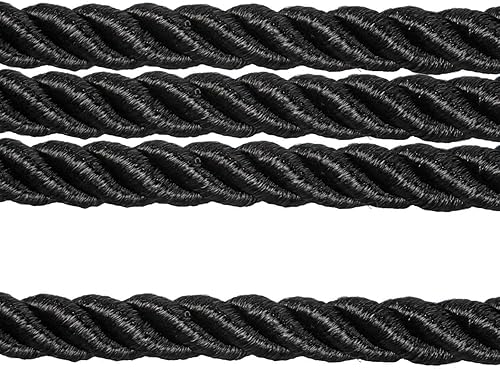 Fenghuangwu Cordón de 9 yardas hecho a mano, 0.275 pulgadas de diámetro, cuerda trenzada para bricolaje, decoración del hogar, tapicería, amarre de