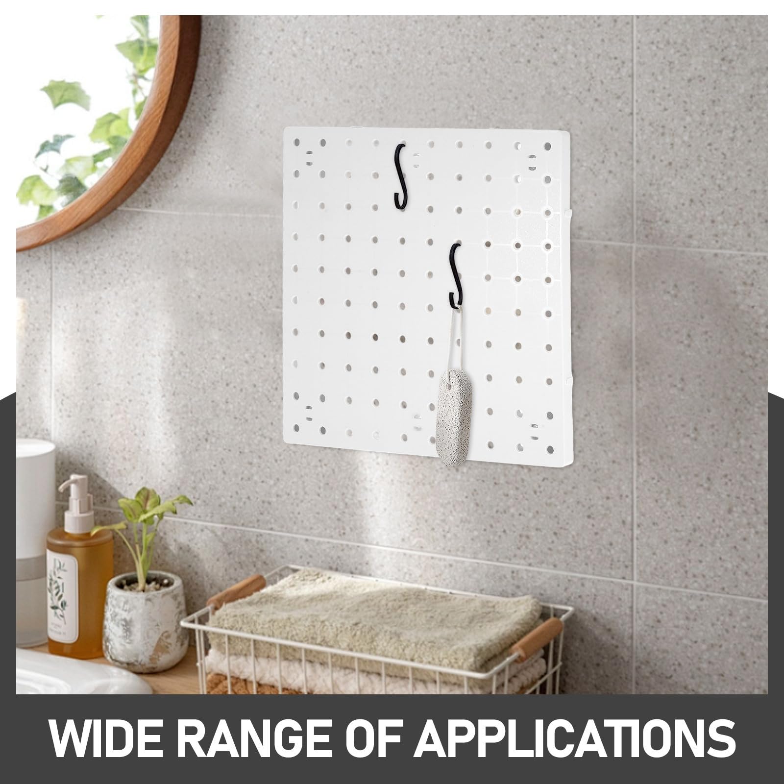 TOYANDONA 4 Piezas Tablero Perforado de Pared de Plástico Abs Blanco