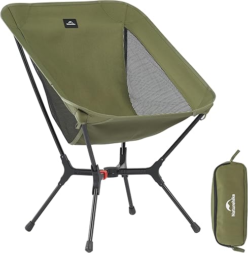 Miniatura 1 de Naturehike Silla de camping a presión, silla de mochilero portátil con bolsa de almacenamiento, silla de campamento plegable ligera y compacta