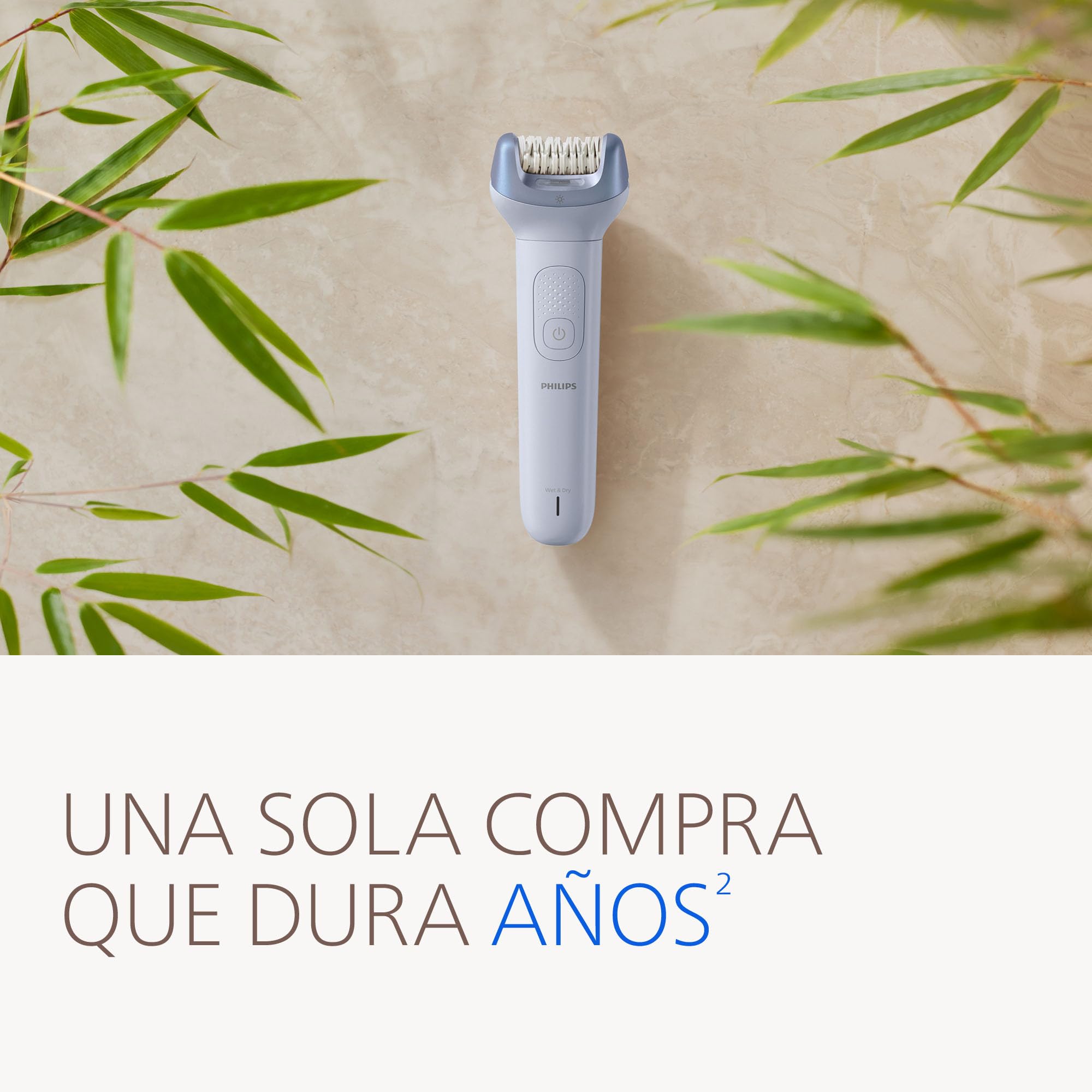 Philips Depiladora Serie 8000 - Depiladora eléctrica inalámbrica, uso en seco y en mojado, para piernas y cuerpo, con tecnología ProGuide, 5 accesorios, 60 minutos de autonomía, modelo BRE709/00
