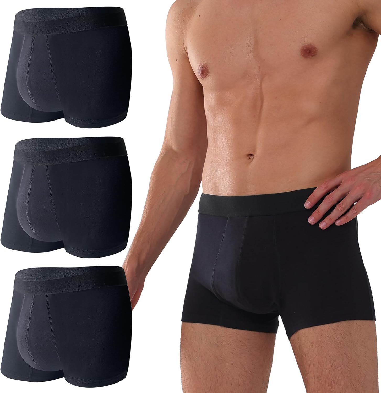 Reusable Absorbent Leak Proof Urinary Incontinence Underwear for Men Bladder Control Breathable Boxer Briefs