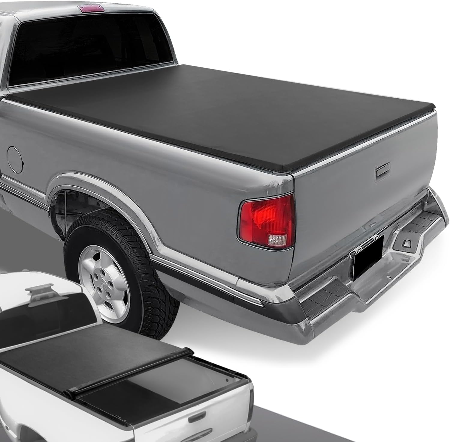DNA Motoring TTC-RU-032 Pickup Truck Bed Top Roll-Up Vinyl Soft Tonneau Cover Compatible with 88-01 C/K1500-3500 6.5Ft Fleetside Bed
