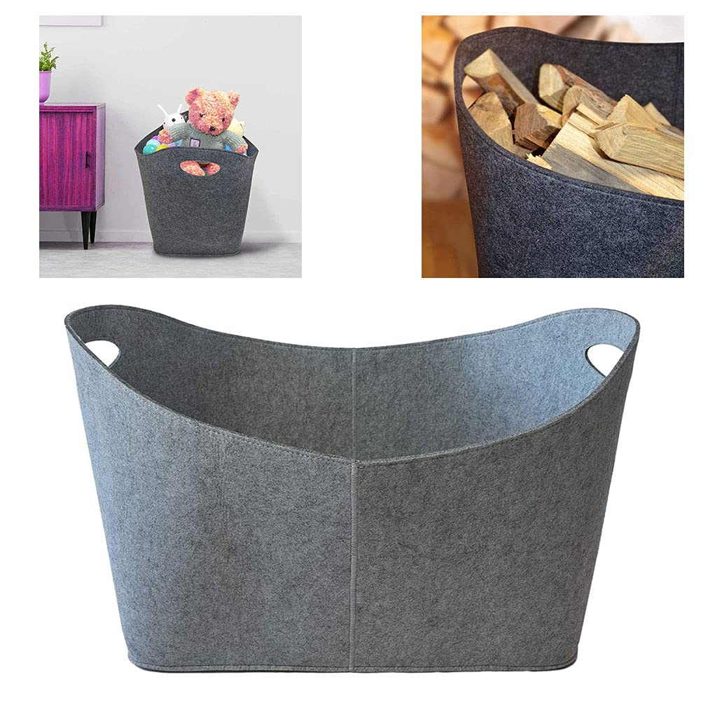 Brennholz Log Tragetasche Filz Tasche Brennholz Kamin Holz Filz Tasche Korb Feuer Holz Tasche Brennholz Korb Kaminherd Brennholzträger Holzträger Tragetasche (Color : Gray)