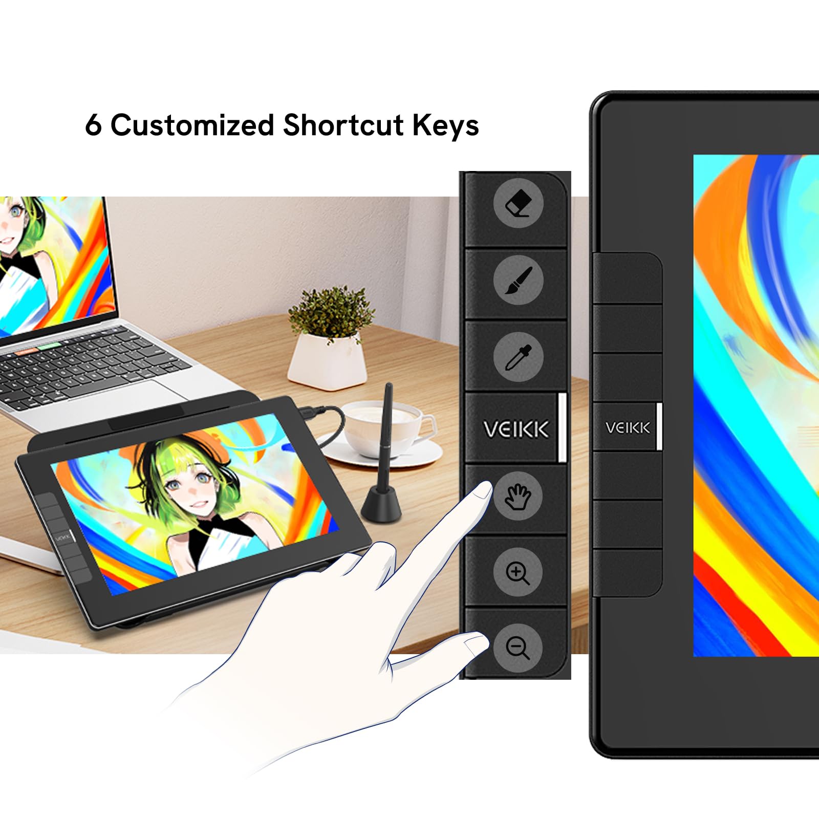 VEIKK VK1200 Tablet de desenho de 11,6 polegadas com tela, caneta