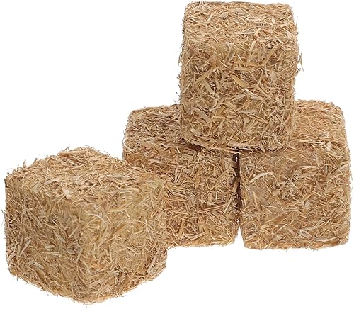 Miniatura 8 de 4 pacas de paja decorativas para decoración de otoño, pequeñas balas de paja para casa de muñecas, establos de juguetes (cuadrado)