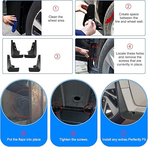 Miniatura 6 de BDFHYK Protectores contra salpicaduras de barro, 4 protectores de lodo laterales delanteros y traseros compatibles con Jeep Cherokee 2019-2020 5