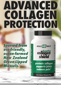 HEALTH DIRECT - BeActive Collagen Shield - 120 Capsules - Advanced Green-Lipped Mussel Supplement for Collagen Protection - Supports Skin, Joints and Muscles