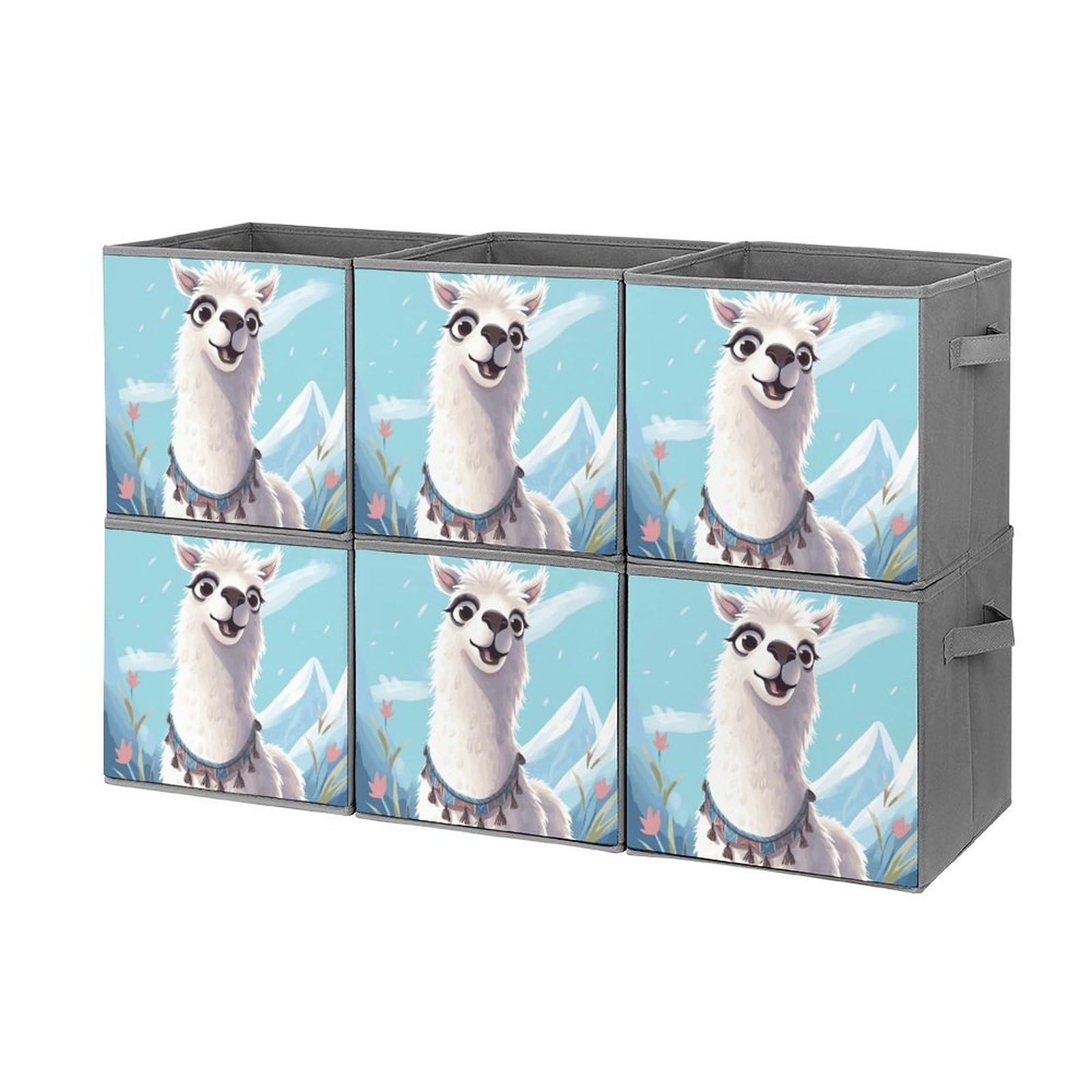 Boîtes de rangement en forme de lama : paniers pliables pour placards et étagères de chambre