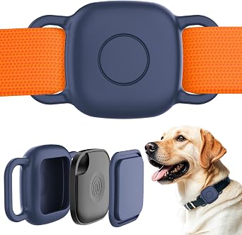 Waterproof Dog Collar Holder for Life360 Tile Mate Tracker, 2-Pack Durable Silicone Cover, Anti Lost for Life 360 Tile Tracker Case for Cat & pet Collars, Easy Installation, Lightweight, Navy Blue