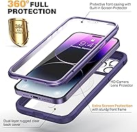 Vista 523 de Diaclara - Funda diseñada para iPhone 15 Plus de 6.7 pulgadas, transparente, cuerpo completo, con protector de pantalla, resistente de protección