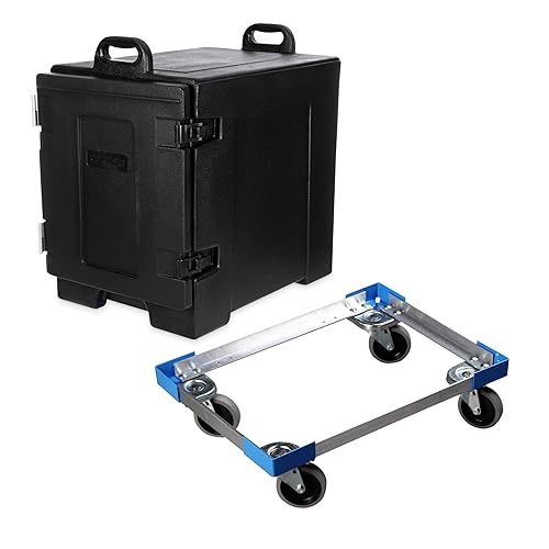 Carlisle PC300N03 Cateraide End-Loading Insulated Food Pan Carrier, 5 Pan Capacity, Black + Cateraide PC300N End-Loading Food Pan Carrier Dolly, disponible en Yaxa Colombia
