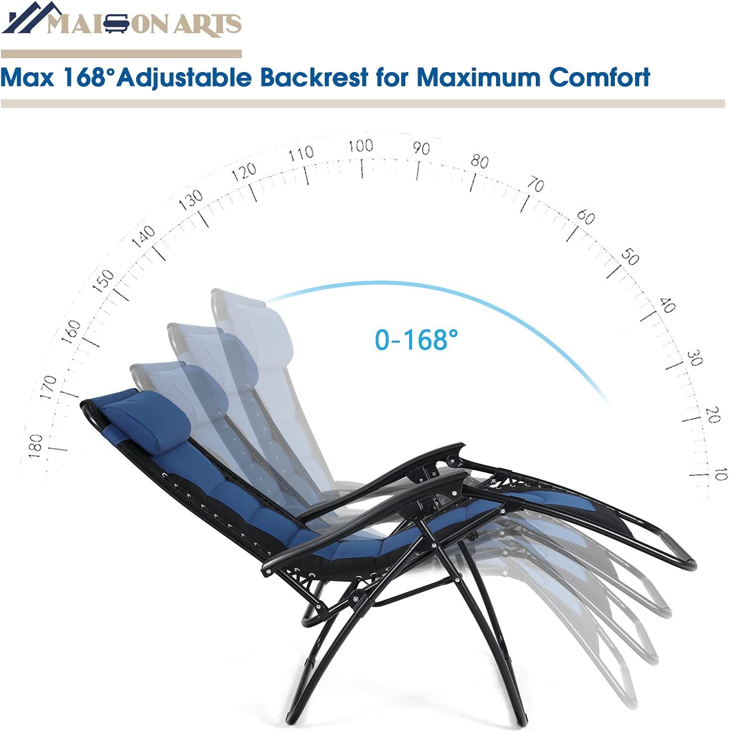Buy MAISON ARTS Padded Zero Gravity Lawn Chair Anti Gravity Lounge