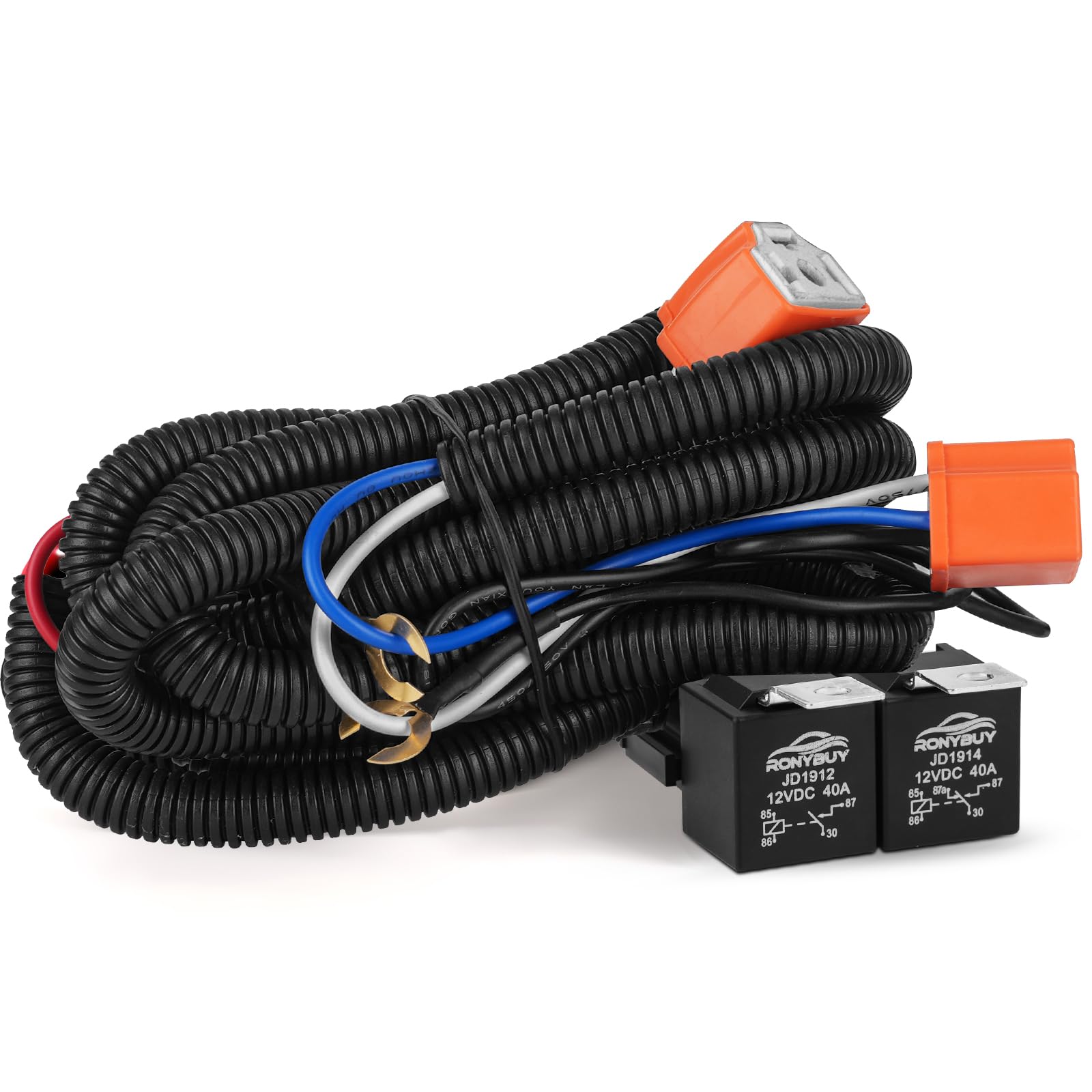 Arnés de relé H4 9003, kit de cableado de relé de faros, enchufes de cerámica para faros delanteros H6054 6054 de 7 x 6, 5 x 7, kit de conversión de faros delanteros, soluciona problemas de