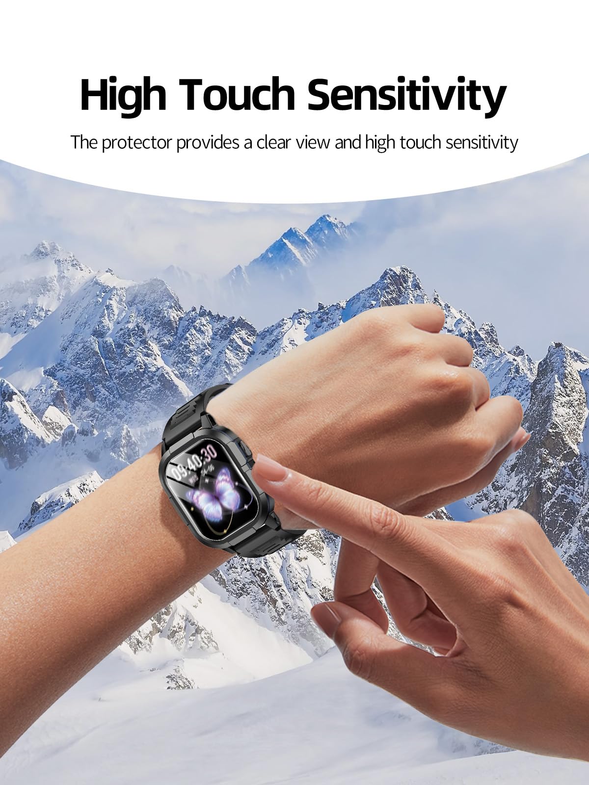 BOVUGAC Pellicola protettiva per smart watch HOXLRSA P110/TAEPOK P110 da 2,06 pollici, in TPU trasparente, compatibile con smartwatch P110, antigraffio, ultra sottile, confezione da 6