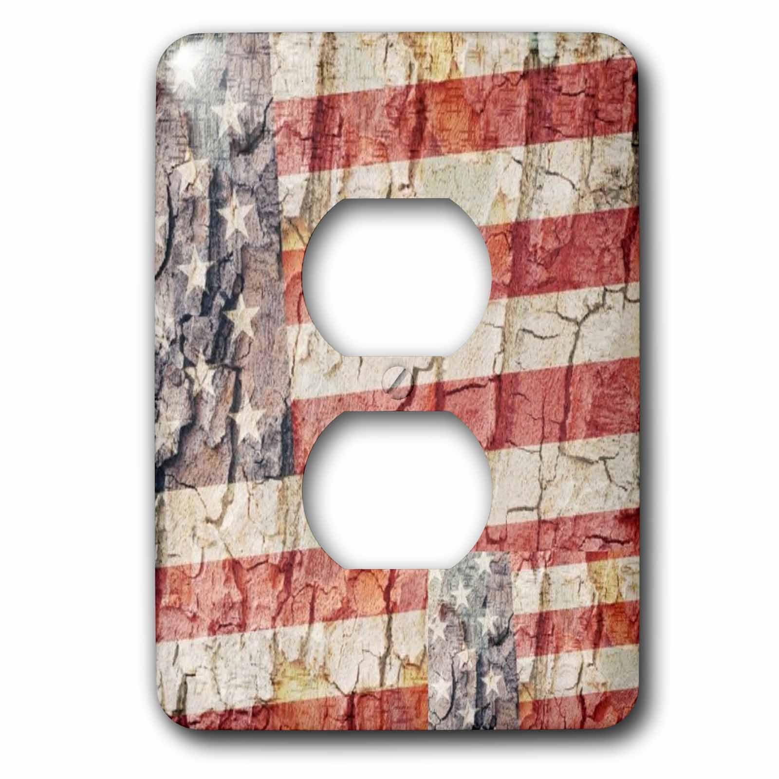 Drapeau Américain avec motif haute définition 3dRose lsp_28015_6 pour double prise murale