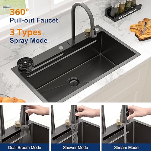 Miniatura 150 de Sarlai Fregadero de barra de 21 gotas de acero inoxidable - Fregadero de cocina de 21 x 20 pulgadas, estación de trabajo de montaje superior, acero