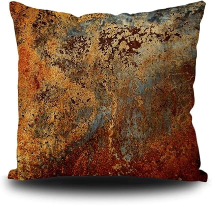 rust linen cushion