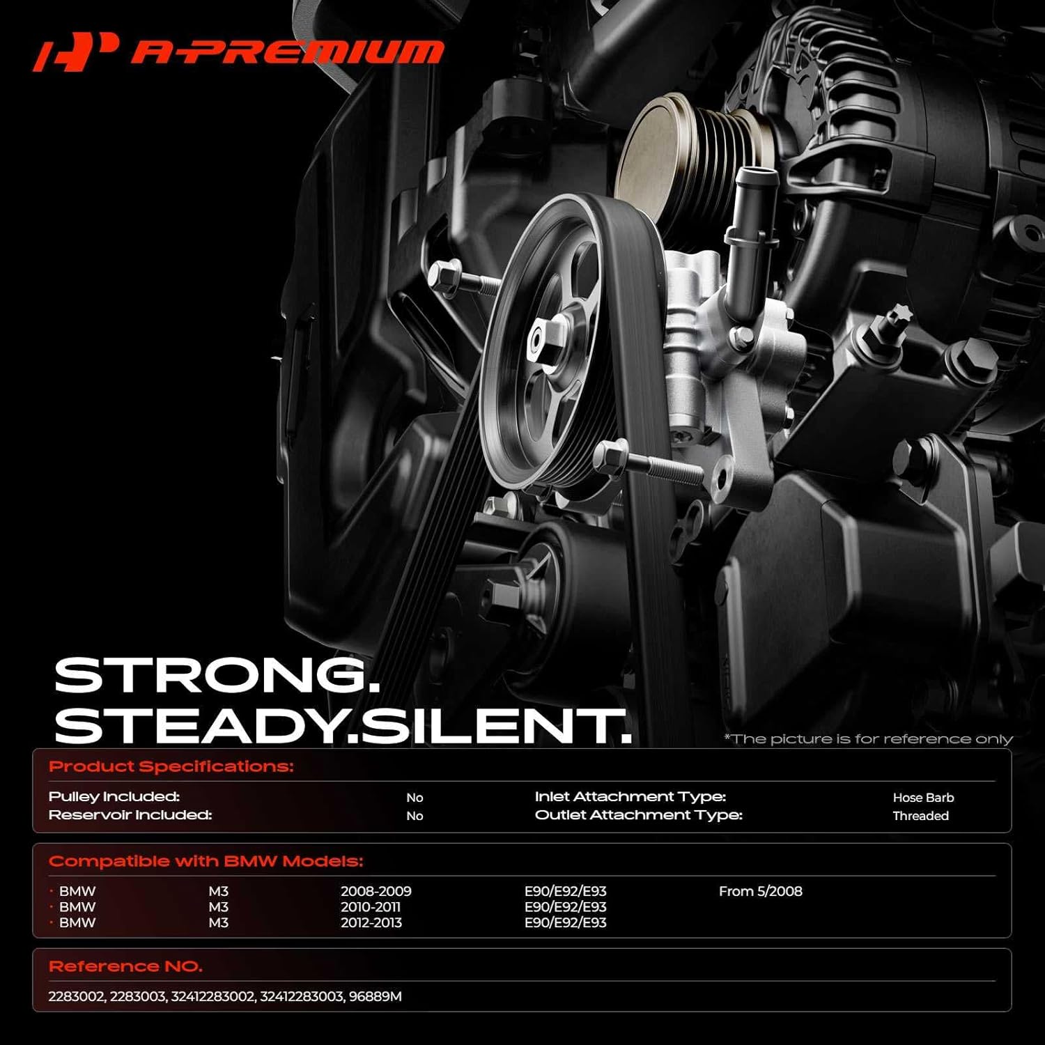 A-Premium Power Steering Pump Compatible with BMW E90/E92/E93 Series M3 2008-2013
