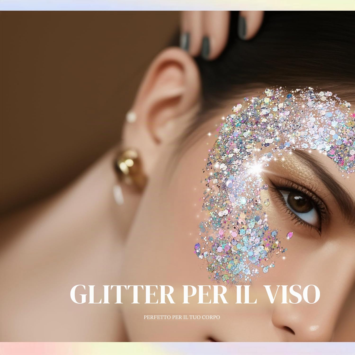 Glitter Body Gel, con lustrini, per festival, prodotto cosmetico per viso, capelli, unghie; trucco di lunga durata, sfavillante, 30 g