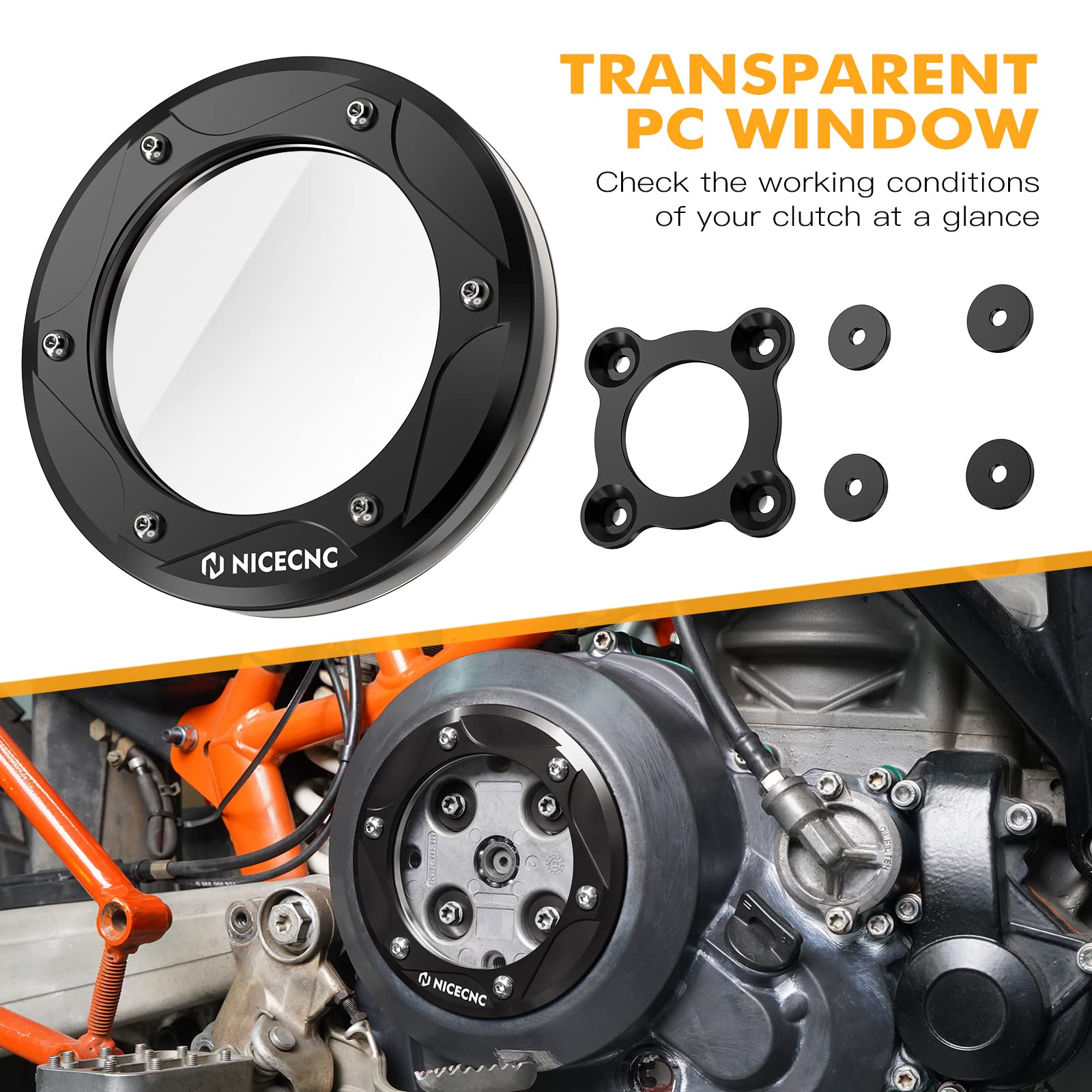 Couvercle De Pompe à Eau En Aluminium 6061-T6 Pour KTM 690 Duke/Enduro, Husqvarna 701, GAS GAS 700 - Orange/noir/bleu - 5