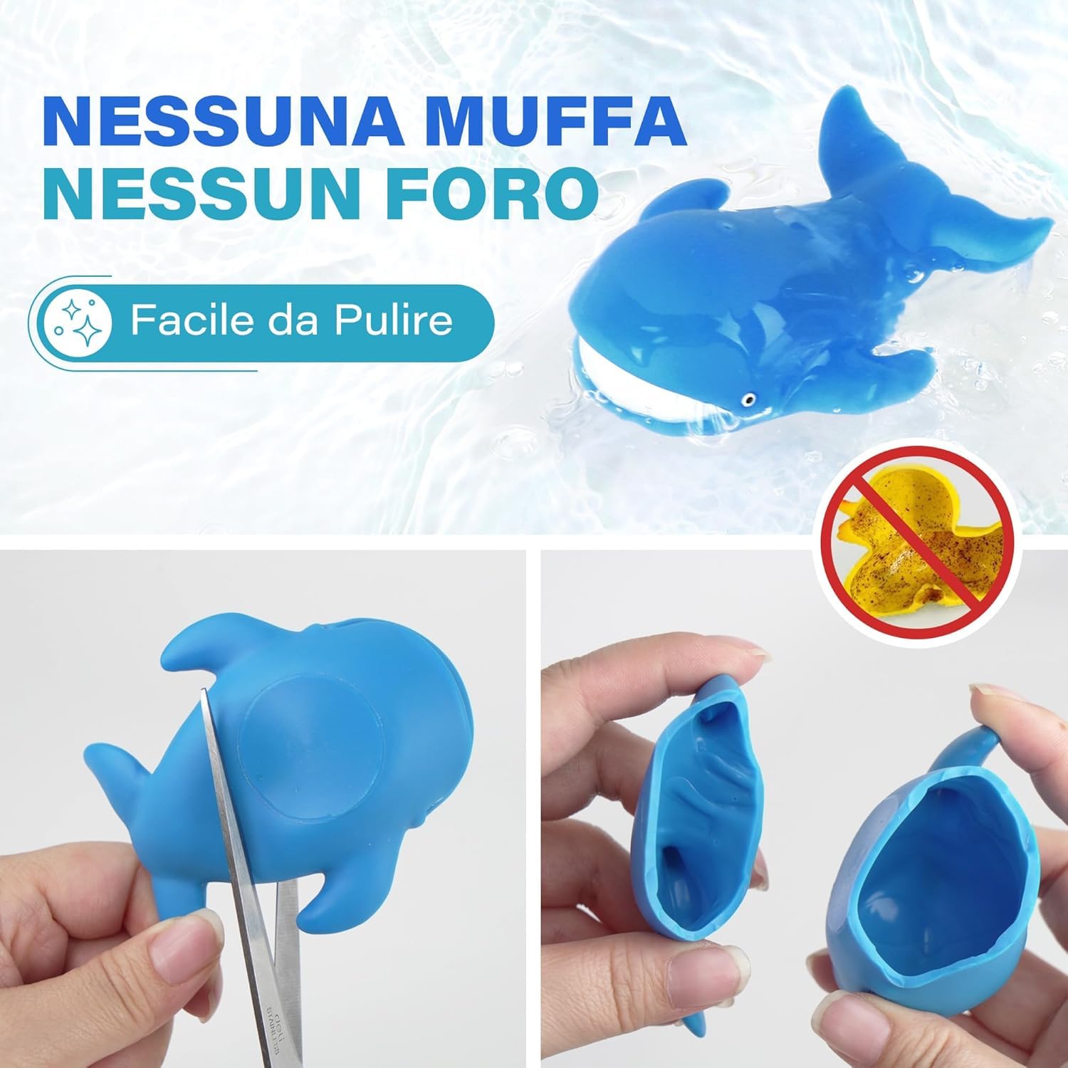 LotFancy Giochi Bagnetto Neonato, 8 Giocattoli da Bagno da 1 a 2 anni, da 3 a 4 anni, Giochi Vasca da Bagno Bambini, Giocattoli Bagnetto Neonato Antimuffa per Bambini