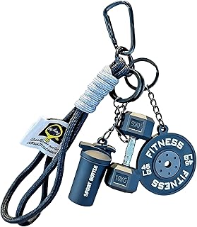 Llavero Fitness con mancuernas, pesas, accesorios de gimnasio bonitos para mujeres y hombres, accesorios para llaves de coche CrossFit