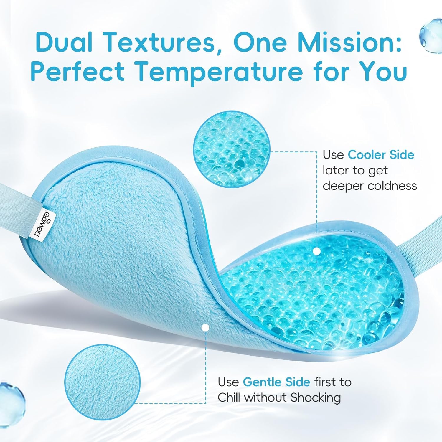 FEXXA Light Blue: Eye Mask Sleeping Reusable Gel Beads Eye Mask For Hot Cold Therapy, Pain Relief Mask And Eye Pillow For Puffy Eyes, Stress Relief, Migraine, Headache And Sinus Pain (Blue) — Amazon image 3