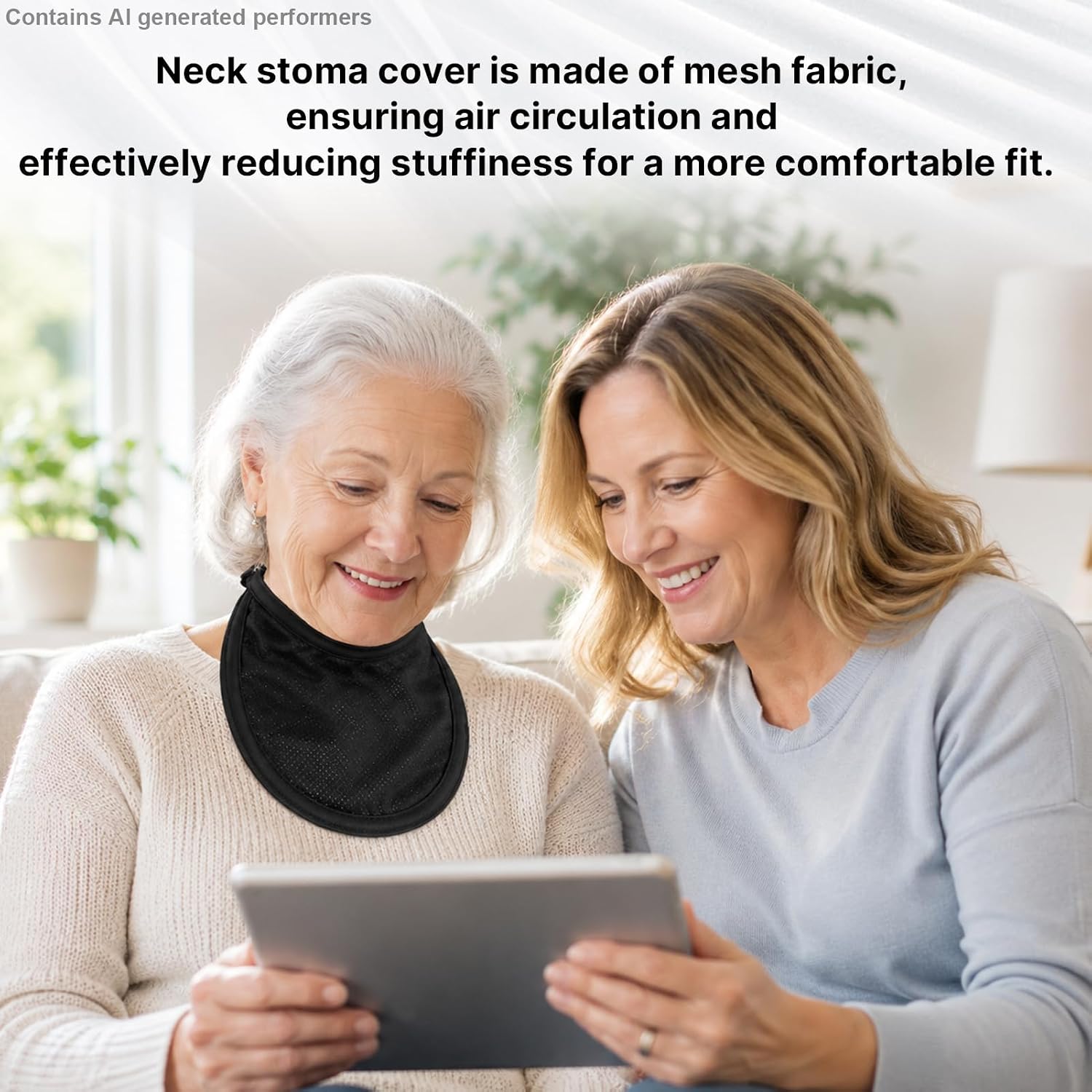 5 PCS Tracheostomy Neck Stoma Cover, Breathable and Adjustable Neck Stoma Guard Protector, Tracheostomy Shower Cover, Tracheostomy Cover for Women and Men, Tracheostomy Supplies(Black) | Adjustable Neck Stoma Guard Protector, Tracheostomy Shower Cover, Tracheostomy Cover for Women and Men, Tracheostomy Supplies
