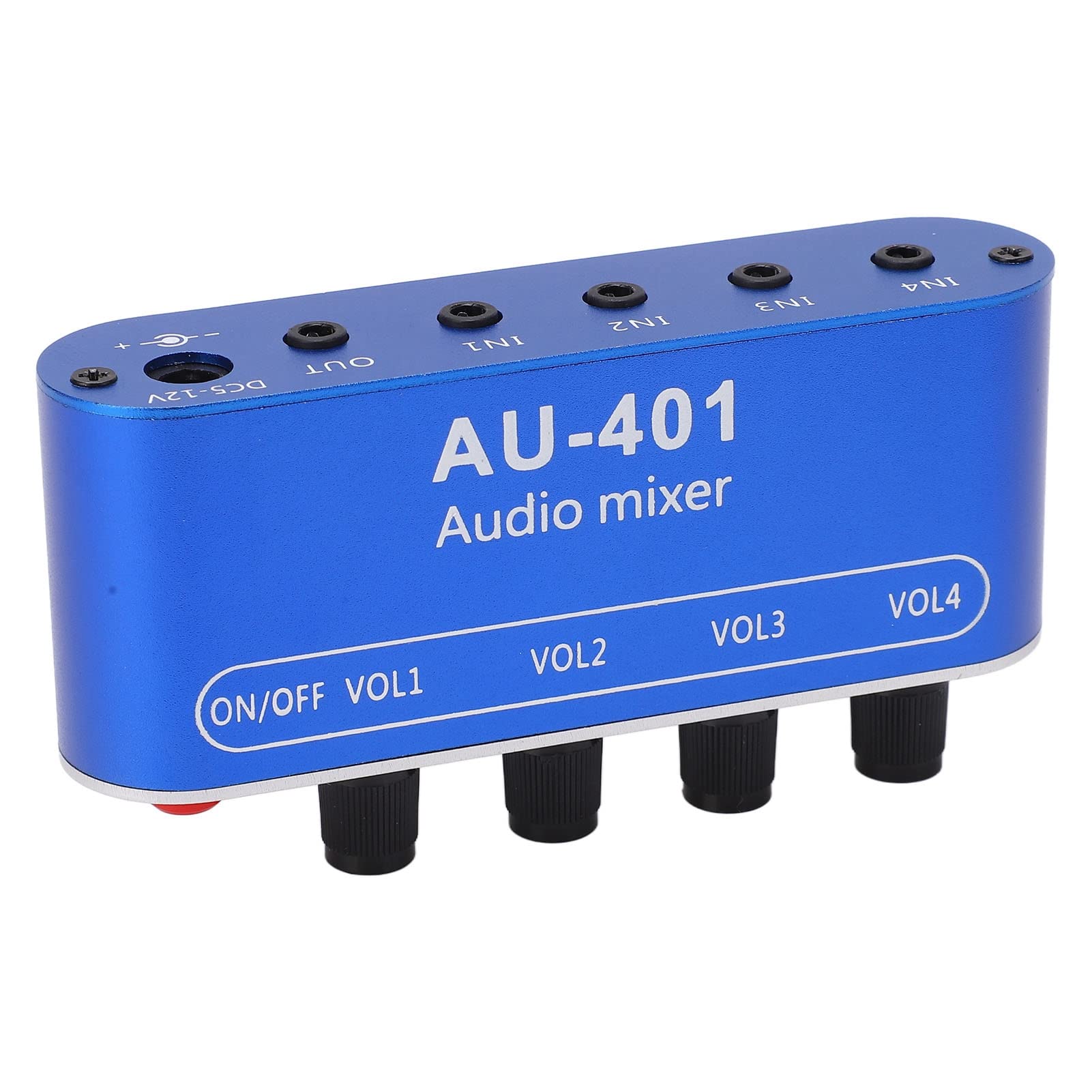 Mezclador de sonido estéreo ,carcasa de aleación de aluminio mezclador 4 en 1 salida menos interferencia control individual sin pérdida para mejorar la señal musical