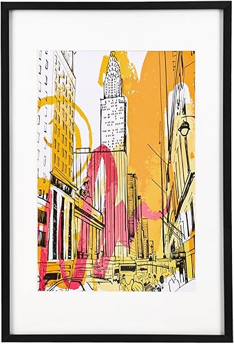 Fixwal Marco de fotos de madera compuesta de 24 x 36 pulgadas con plexiglás pulido en color negro