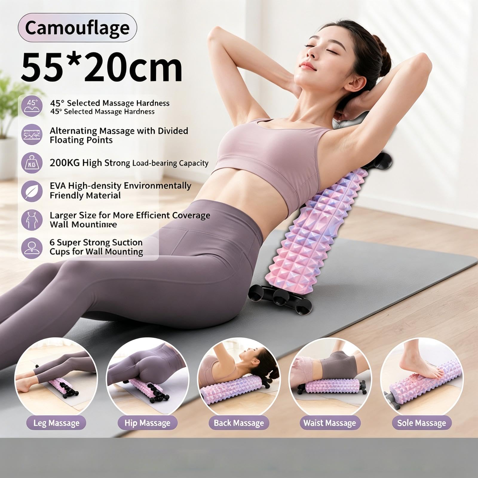 Eva Schaumstoff Massagerolle für Gewebemassage, Ideal für Heim Fitnessstudios, Fitness Und Mehr.