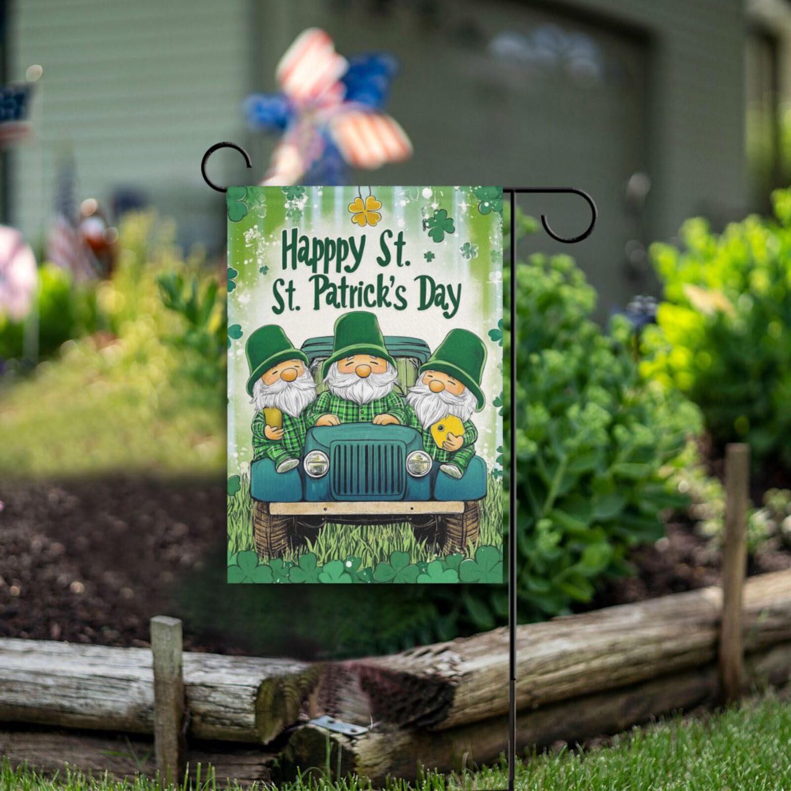 St. Patrick’s Day Gartenflagge 30,5x45,7 Cm – Doppelseitig Mit Kleeblatt, Wetterfest & Vertikal