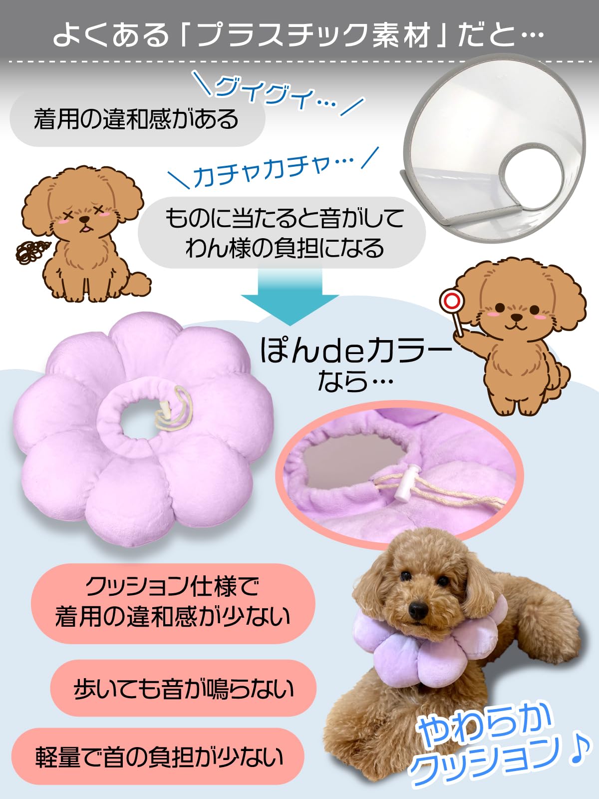 Amazon | エリザベスカラー （ぽんdeカラー）【動物看護士×トイプー2匹