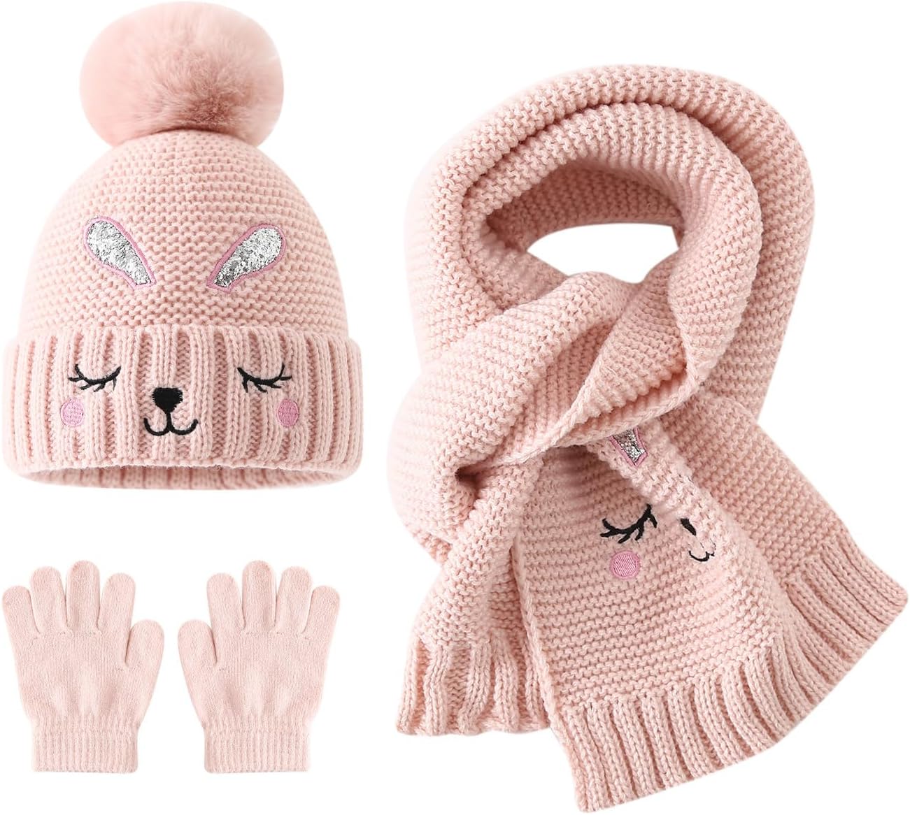 Kids 3-Piece Set Winter Hat Scarf Gloves Accessories